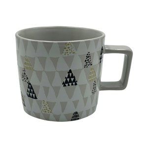 Starbucks 2016 Christmas Tree Triangle Geometric Gray Gold Black 14oz Coffee Mug